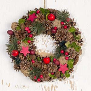 Festive Fireside Christmas Wreath