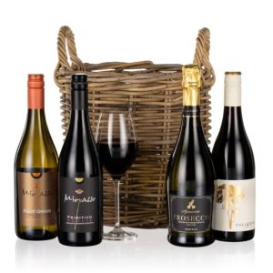 Four Wines in a Wicker